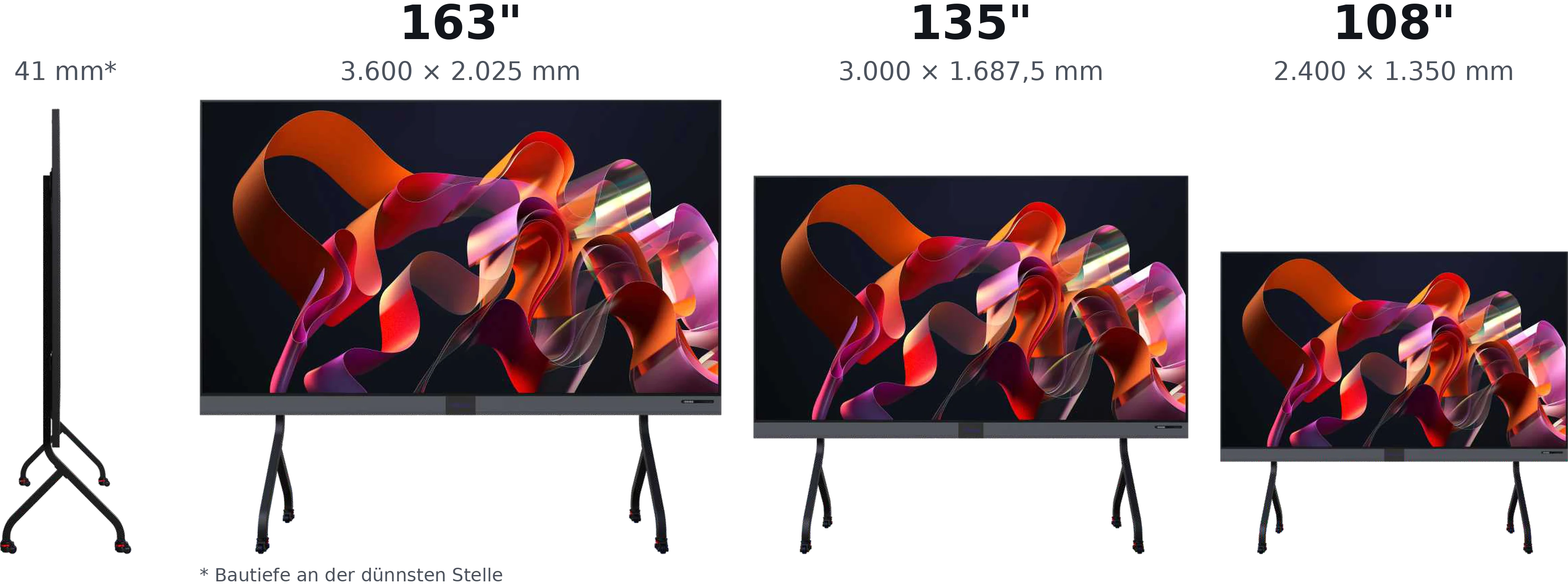 Three sizes – as slim as a picture frame